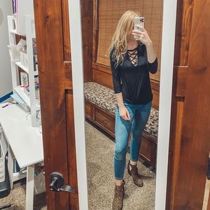 Lattice Black Sexy Top